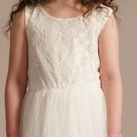 David's Bridal Other - Lace Bodice Tank Flower Girl Easter or Holy Communion Dress NWT Sz 10 Soft White